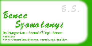 bence szomolanyi business card